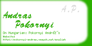 andras pokornyi business card